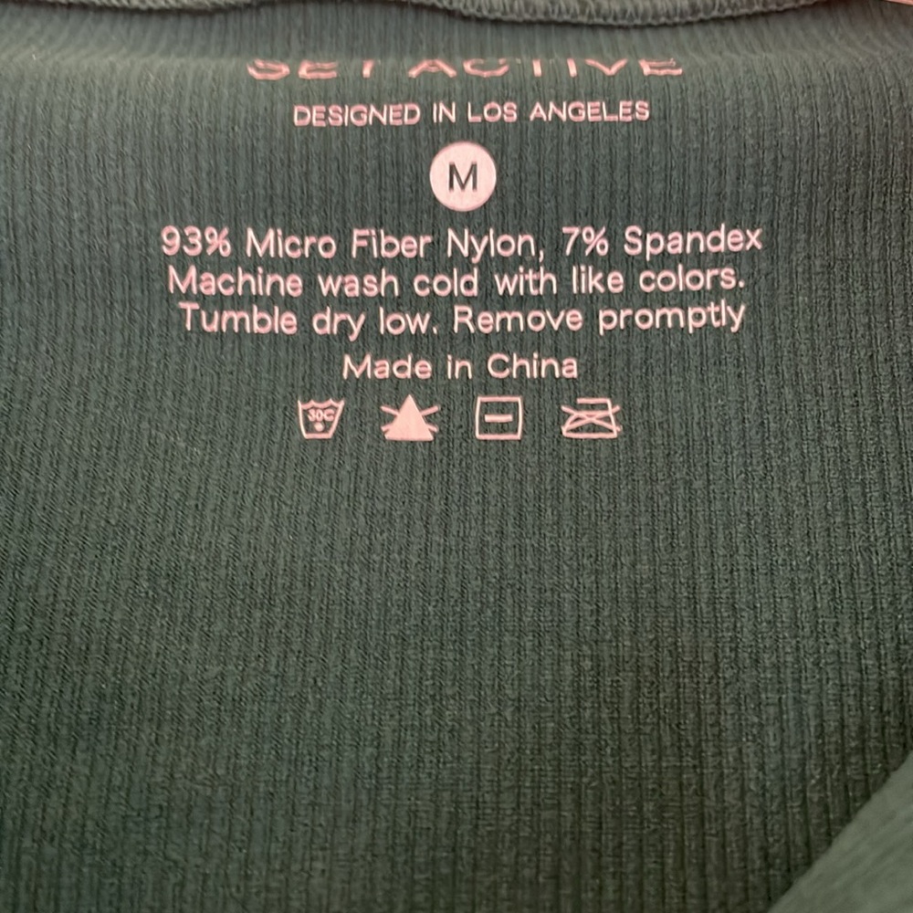 Forest Green Set Active Crop Jacket M Euc - image 5